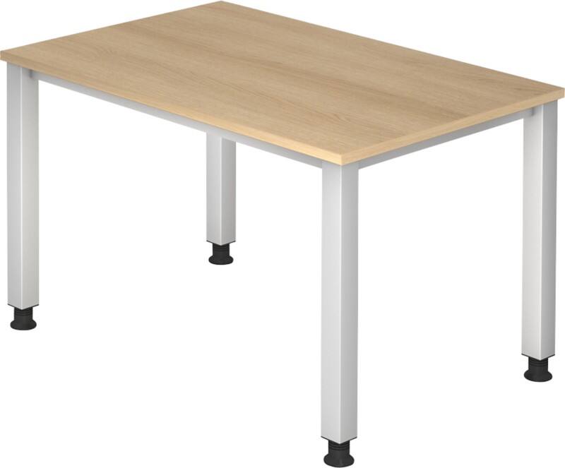 Bureau Hammerbacher Q Series VQS Hauteur ajustable Rectangulaire Chêne 4 pieds métalliques 1200 (L) x 800 (P) x 810 (H) mm Acier, Aggloméré