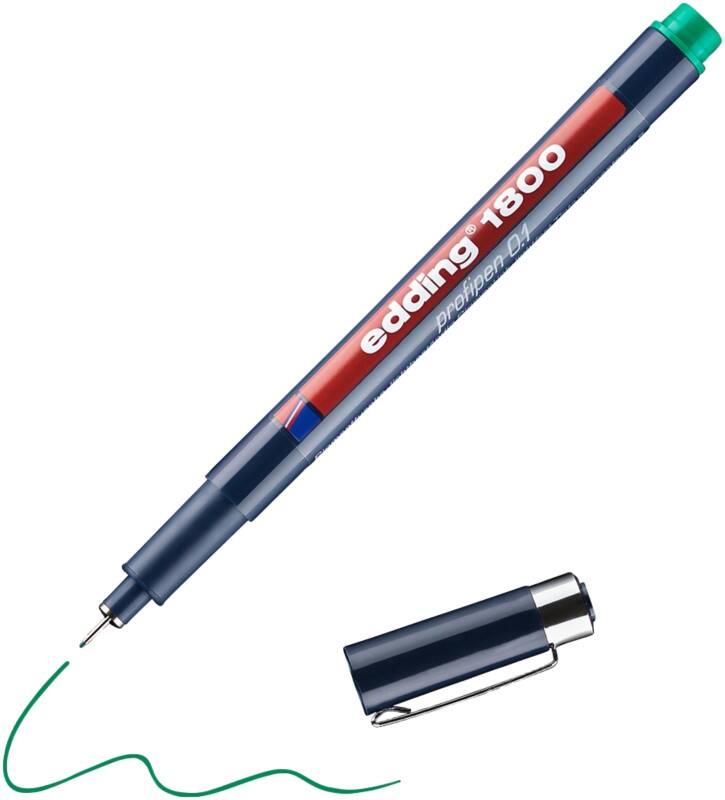 edding Fineliner Extra Fijn Ronde punt - 0,25 mm Groen Waterbestendig