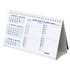 Calendrier de bureau Brepols Table Top Calendar 2025 3 Mois par page Allemand, Français, Anglais, Néerlandais 12,5 (l) x 0,3 (P) x 21 (H) cm Blanc