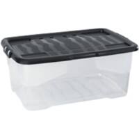 Opbergdoos 42 l Transparant, zwart 60 x 40 x 25 cm