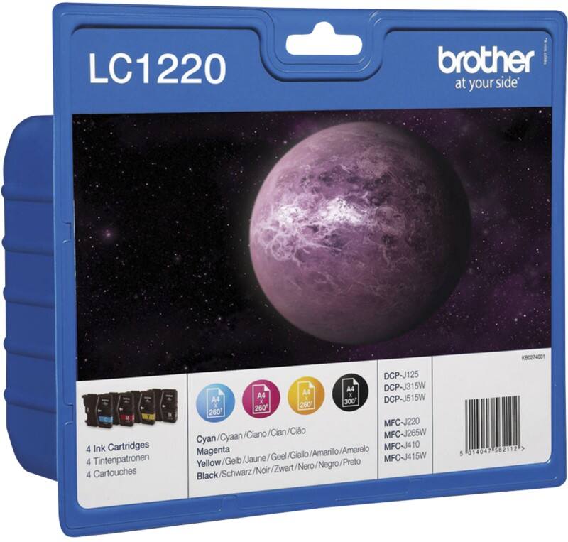 Brother LC1220 Origineel Inktcartridge Zwart, cyaan, magenta, geel Multipack 4 Stuks