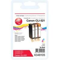 Office Depot CLI-521C/M/Y compatibele Canon inktcartridge cyaan, magenta, geel multipak 3 stuks