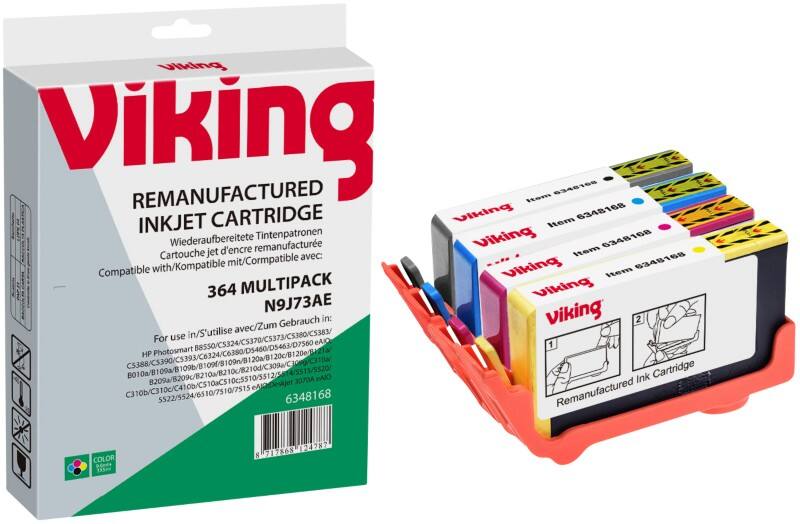 Viking 364 compatibele HP inktcartridge SD534EE zwart, cyaan, magenta, geel multipak 4 stuks