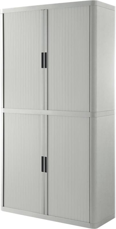 Paperflow Roldeurkast Metaal, PP (Polypropeen), PS (Polystyreen) 4 Planken Afsluitbaar 1.100 x 415 x 2.040 mm Grijs