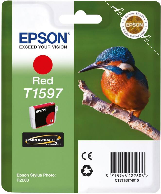 Cartouche jet d'encre Epson T1597 D'origine C13T15974010 Rouge