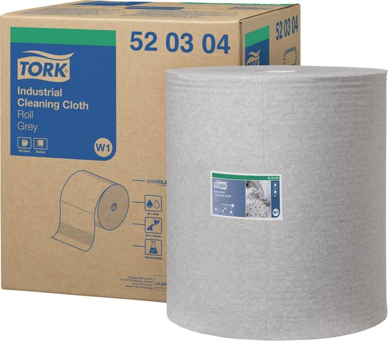 Chiffon de nettoyage industriel Tork gris W1, rouleau, 1 x 950 chiffons, 520304