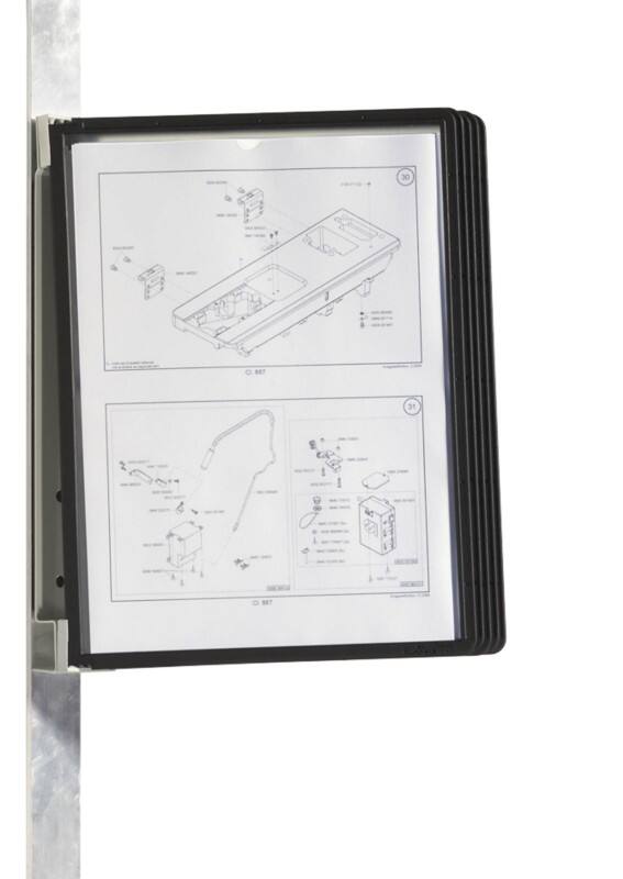 Système de présentation DURABLE VARIO 5 Panneaux A4 Métal, PP (Polypropylène) Noir