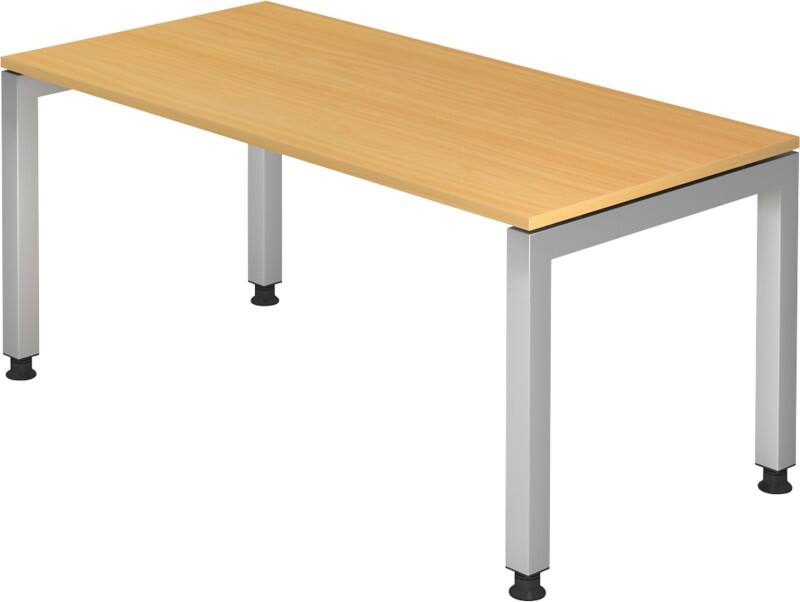Hammerbacher J Series VJS Hoogteverstelbaar Bureau Rechthoekig Beuken 4 metalen poten 1.600 (B) x 800 (D) x 760 (H) mm Spaanplaat, Staal