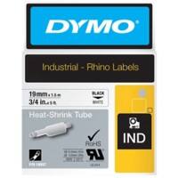 Ruban thermorétractable IND Dymo Rhino 18057 Noir sur Blanc 19 mm x 1,5 m