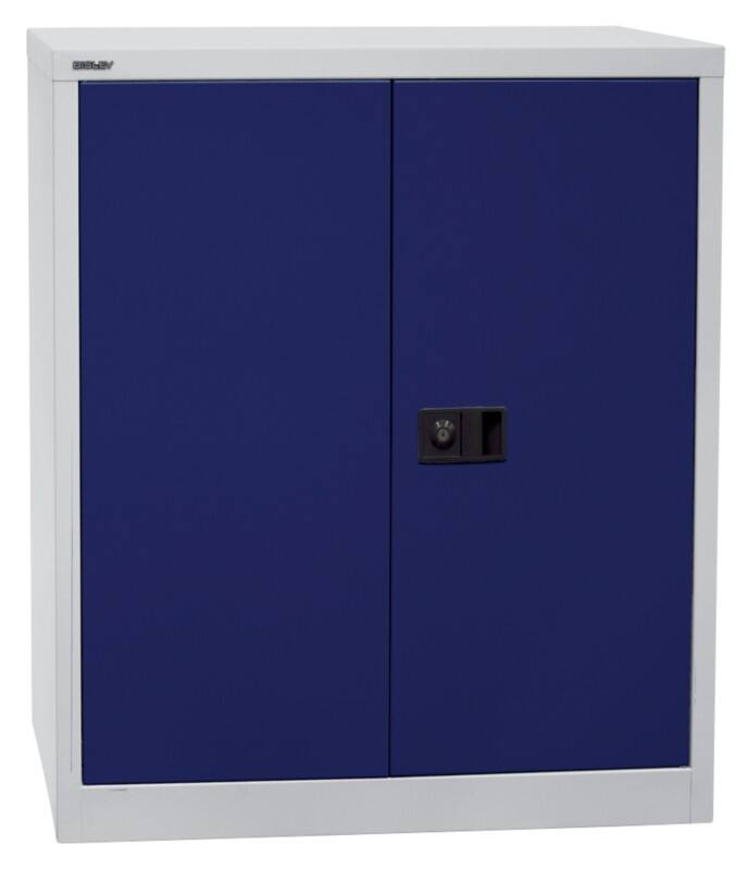 Armoire basse à portes battantes Bisley 1 Étagère Verrouillable 914 x 400 x 1000 mm Bleu Oxford, gris clair