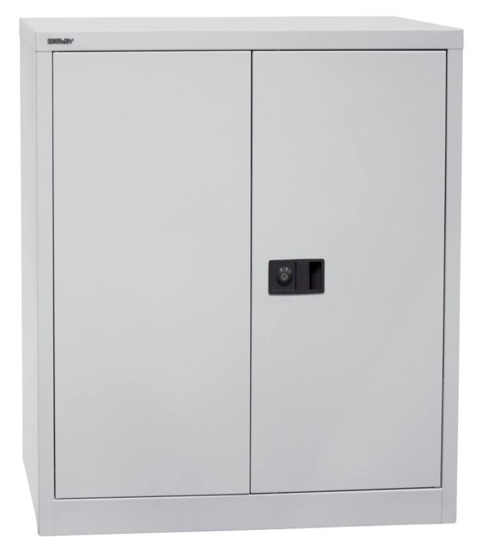 Armoire basse à portes battantes Bisley Métal 1 Étagère Verrouillable 914 x 400 x 1000 mm Gris clair