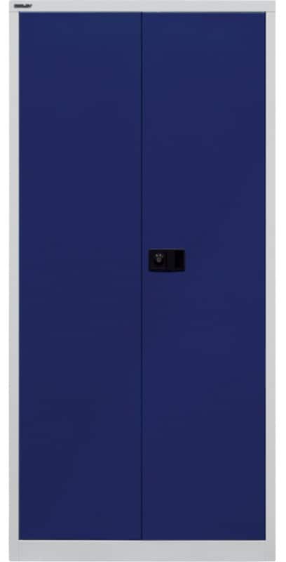 Armoire à portes battantes Bisley Métal 4 Étagères Verrouillable 914 x 400 x 1950 mm Bleu, gris clair