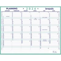 Planning Brepols Maxi 6 Mois par page 2022 Néerlandais Blanc