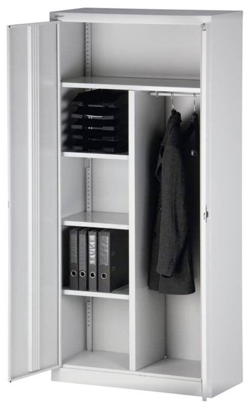 Armoire à portes battantes Bisley 3 Étagères Verrouillable 914 x 400 x 1950 mm Gris clair