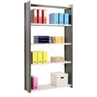 ARNO SPACE Epsilon voor kantoor Basiselement 5 Planken Gelakt staal 1.000 x 300 x 2.000 mm Lichtgrijs