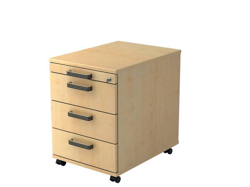 Module à tiroirs Hammerbacher 4 Tiroirs Verrouillable 428 x 580 x 590 mm Érable