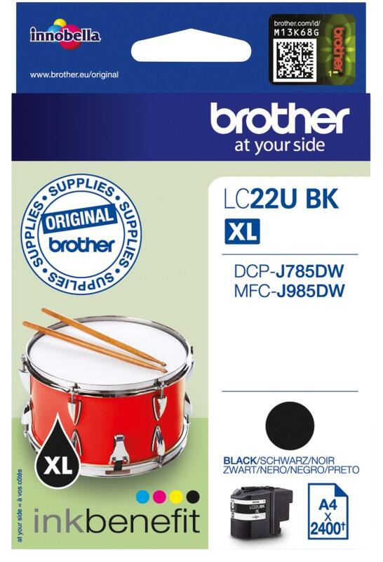 Toner LC22UBK D'origine Brother Noir