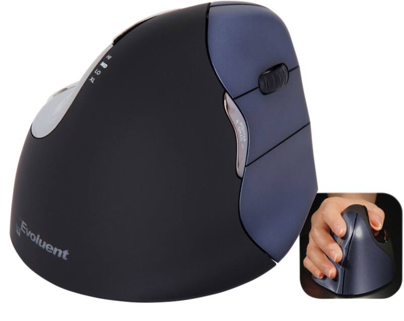 Souris ergonomique sans fil BakkerElkhuizen Evoluent4 Capteur optique Pour droitiers USB-A Nano récepteur Noir, violet