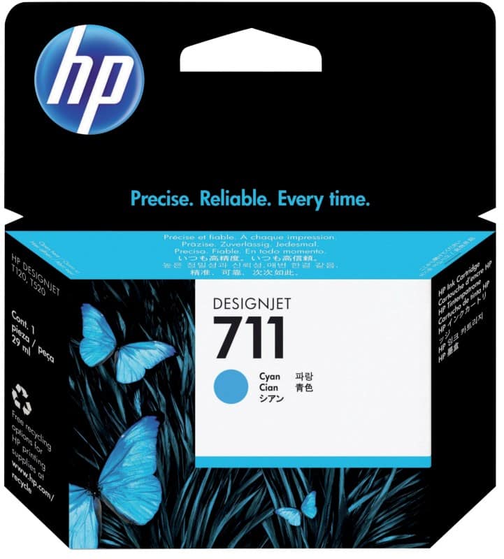 Cartouche jet d'encre HP 711 D'origine CZ130A Cyan