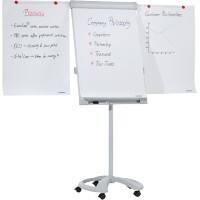 Chevalet de conférence Franken Proline Blanc Magnétique Hauteur réglable Avec 5 roulettes Auget pour stylos 67 x 95 cm