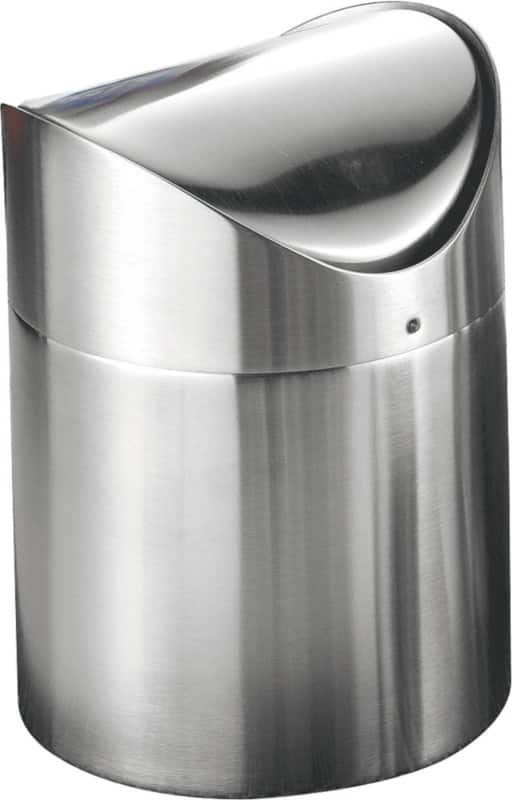 Esmeyer Prullenbak met tuimeldeksel RVS (Roestvrij staal) Zilver 17 cm