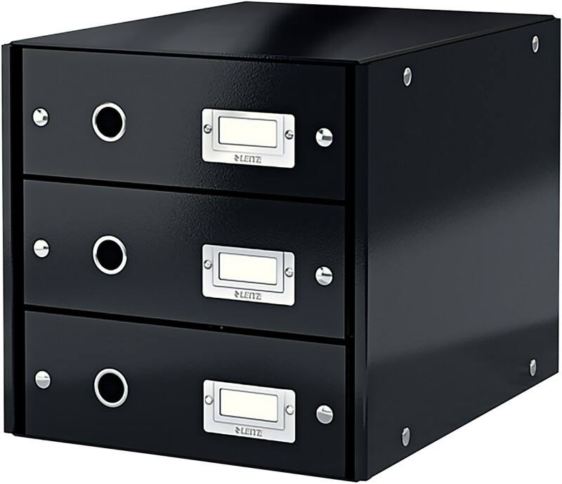 Leitz Ladekastje Hardboard Zwart 3 Lades 28,6 x 35,8 x 28,2 cm