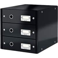 Module de classement à tiroirs Leitz Click & Store Carton, PP (Polypropylène) Noir 3 Tiroirs 28,6 x 35,8 x 28,2 cm
