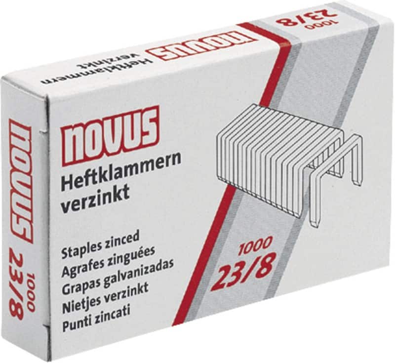 Novus NOVUS OFFICE Nietjes 23/8 042-0040 Staal Zilver 1000 Nietjes