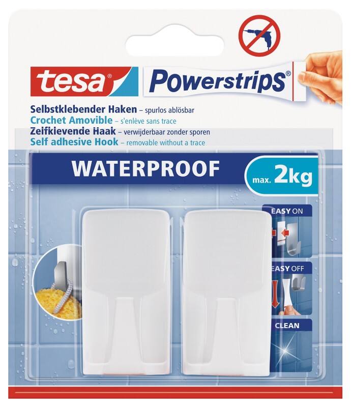 tesa Powerstrips Powerstrips Wandhaak 2000 g Wit 2 Stuks