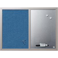 Tableau mixte Bi-Office Essentials Non Magnétique Montage mural 60 x 45 cm (l x h) Argenté, bleu