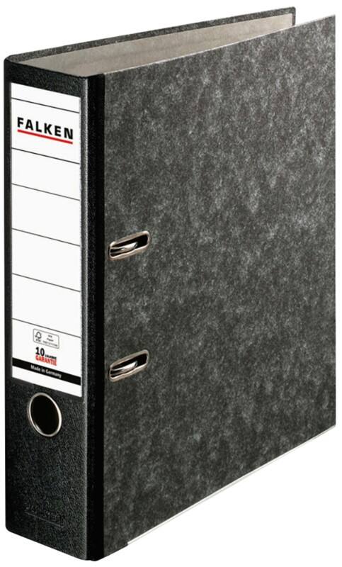Falken Breed Classeur A4 80 mm Zwart 2 Ringen 11286523 Karton Wolkenmarmer