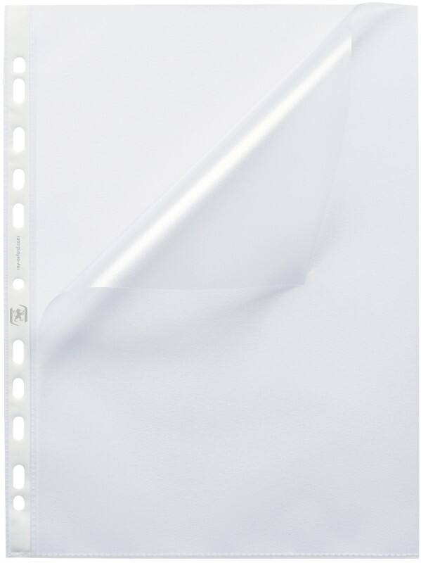 OXFORD Showtassen A4 Generfd Transparant 120 micron PP (Polypropeen) Boven en links 11 Gaten 71412FL 100 Stuks