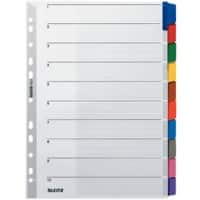 Leitz Blanco Tabbladen A4 Grijs Kleurenassortiment 10 tabs Karton 11 Gaten 43210000