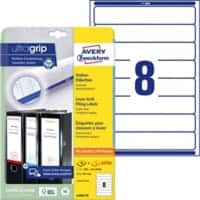 Étiquettes pour dos de classeur Avery Zweckform L6060-25 Ultragrip Blanc A4 34 mm 30 Feuilles de 8 Étiquettes