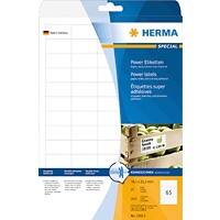 Étiquettes super adhésives HERMA 10913 A4 Blanc mat Rectangulaires 38,1 x 21,2 mm 25 Feuilles de 65 Étiquettes 10913