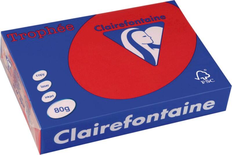 Clairefontaine Trophée A4 Gekleurd papier Donkerrood, kanariegeel 80 g/m² Mat 500 Vellen