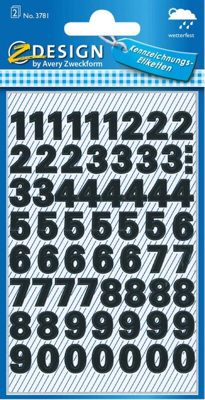 Avery Etiketten 3781 Klevend Zwart 10 mm 2 Vellen à 60 Etiketten