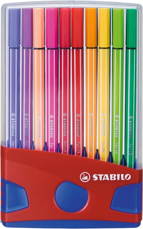 Stylo-feutre STABILO Pen 68 - Moyen Assortiment 20 Unités