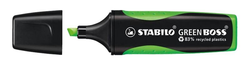 Surligneur STABILO Green Boss Vert 83% Recyclé Moyen Biseauté 2 - 5 mm Rechargeable