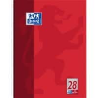 Cahier à spirales Oxford A4+ Rouge Couverture en carte laminée Quadrillé 80 feuilles
