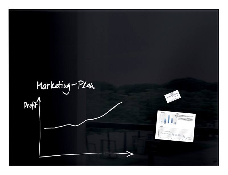 Tableau magnétique en verre Sigel artverum Magnétique Simple face 120 (L) x 90 (H) cm Noir