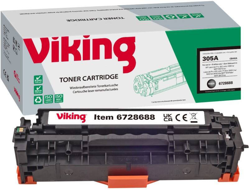 Viking 305A compatibele HP tonercartridge CE410A zwart