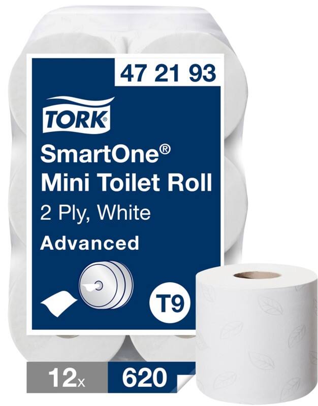 Tork Mini Smartone Toiletpapier T9 2-laags 472193 12 Rollen à 620 Vellen