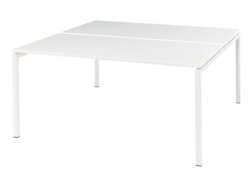 Table Bisley Quattro desk basic Blanc/Blanc 160 x 164 x 74 cm