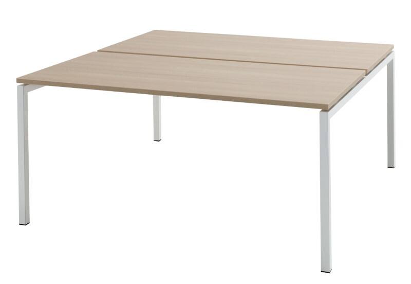 Table Bisley Quattro desk basic Imitation chêne, blanc/blanc 160 x 164 x 74 cm