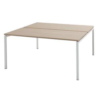 Table Bisley Quattro desk basic Imitation chêne, blanc/blanc 160 x 164 x 74 cm