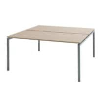 Table Bisley Quattro desk basic Imitation chêne, Aluminium/blanc 160 x 164 x 74 cm