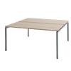 Table Bisley Quattro desk basic Imitation chêne, Aluminium/blanc 160 x 164 x 74 cm
