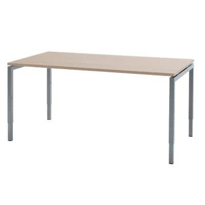 Table Bisley Quattro desk basic Imitation chêne, blanc 160 x 80 x 80 cm