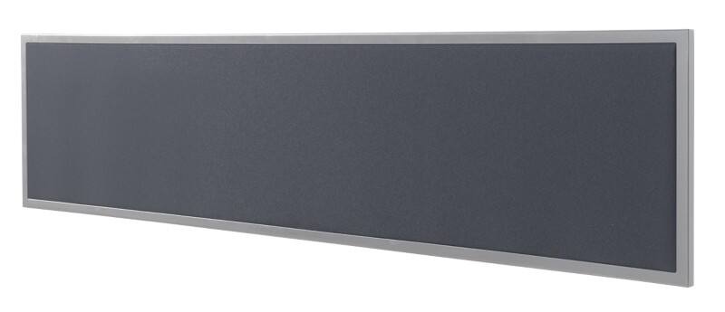 Bisley Scheidingswand Quattro desk basic Grijs, zilver 1.600 x 350 mm